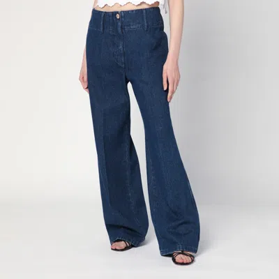 Patou Wide-leg Ink Blue Jeans In Denim