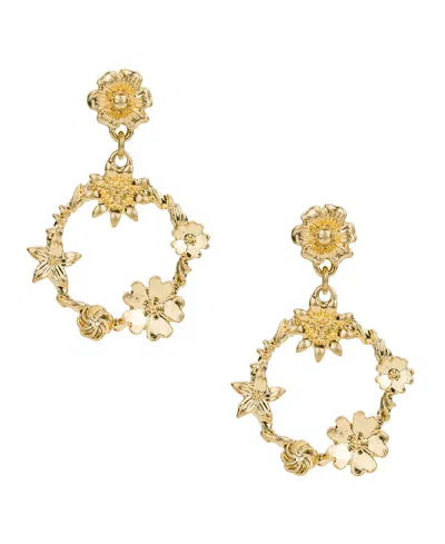 Patricia Nash Gold-tone Flower Dangle Earrings