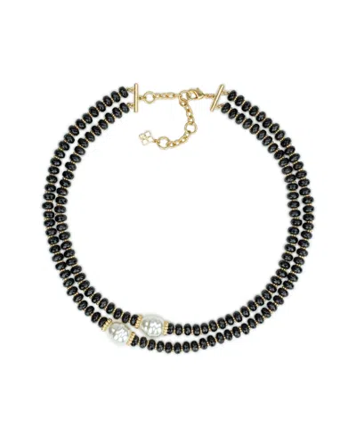 Patricia Nash Imitation Pearl Layered Double Strand Necklace In Black