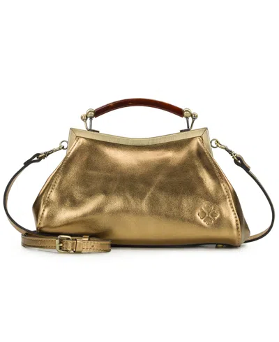 Patricia Nash Kelmscott Small Leather Frame Bag In Antique Bronze