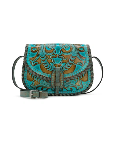 Patricia Nash Nardini Saddle Bag In Tooled Turquoise