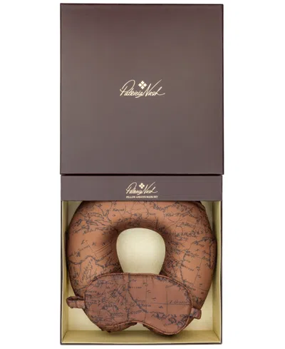 Patricia Nash Omes Along The Coast Of Bergen Travel Pillow And Eye Mask Box Set In Riot Rust