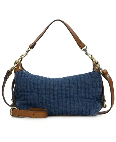 Patricia Nash Torcy Quilted Cotton Zip-top Small Crossbody Handbag In Quilted Denim