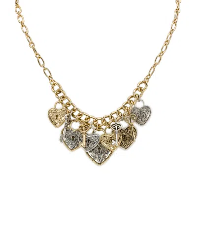 Patricia Nash Two-tone Heart Necklace In Gold