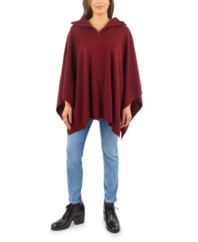 Patricia Nash Women's Quarter Zipper Cape In Oxblood
