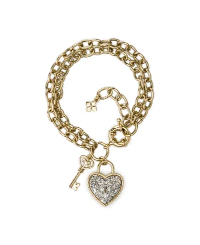 Patricia Nash Women's Two-tone Double Chain Charm Bracelet In Gold