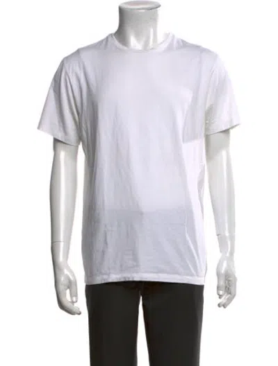 Pre-owned Patrick Assaraf Crew Neck Short Sleeve T-shirt In White