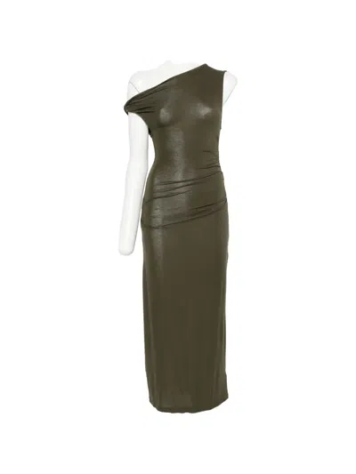 Patrizia Pepe Asymmetric Draped Midi Dress In Multi