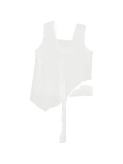 Patrizia Pepe Asymmetric Wrap-style Blouse In White