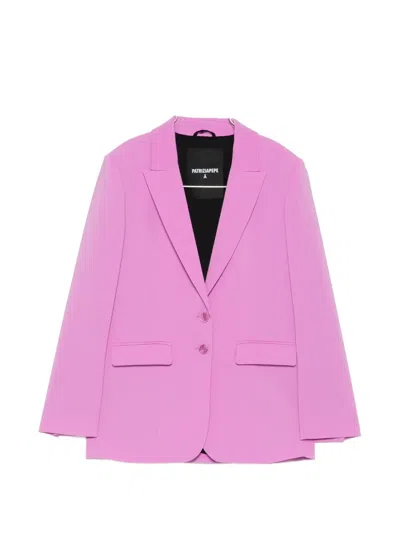 Patrizia Pepe Buttoned Single-breasted Blazer In Pink