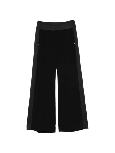 Patrizia Pepe Color-block Palazzo Pants In Black