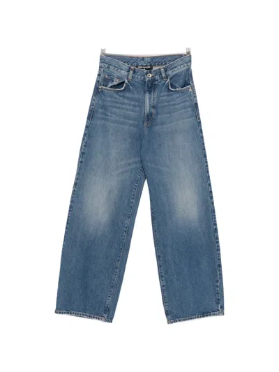 Patrizia Pepe Low-waisted Straight-leg Jeans In Blue