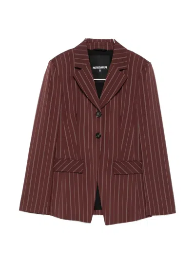 Patrizia Pepe Pinstripe-pattern Single-breasted Blazer In Red