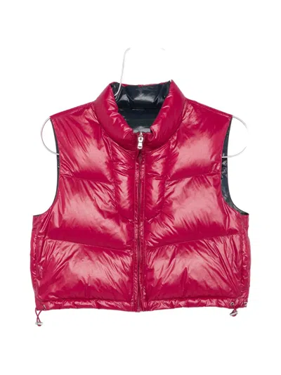 Patrizia Pepe Reversible Padded Vest In Red