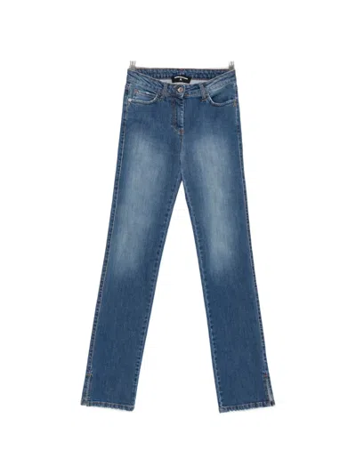 Patrizia Pepe Slit-detail Jeans In Blue
