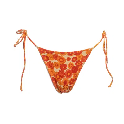 Patti Jane Swim Women's Orange Heather's Sunny Tie-up Bottoms