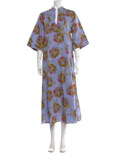Pre-owned Paul & Joe Floral Print Long Dress In Purple