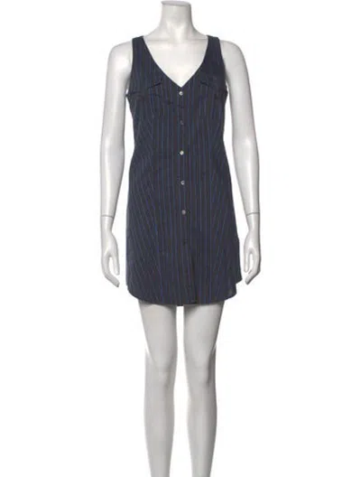 Pre-owned Paul & Joe Striped Mini Dress In Grey