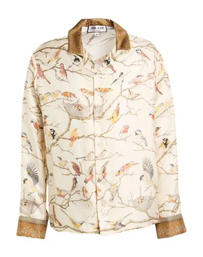 Paul & Joe Woman Shirt Ivory Size L Silk In Gold