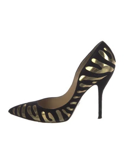 Pre-owned Paul Andrew Suede Animal Print Pumps In Multicolor
