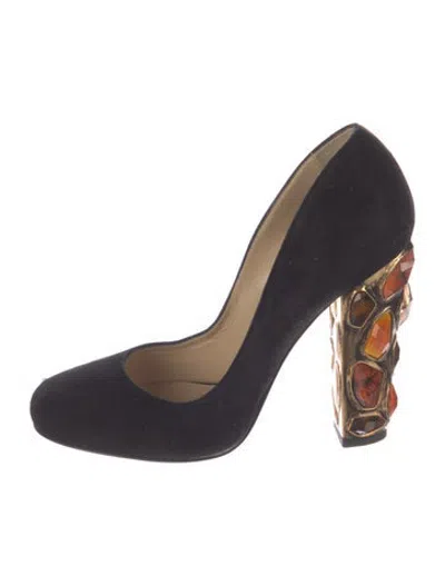 Pre-owned Paul Andrew Suede Pumps In Black