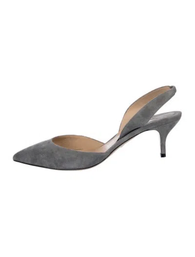 Pre-owned Paul Andrew Suede Slingback Pumps In Grey