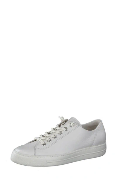 Paul Green Hadley Platform Trainer In Ivory Leather