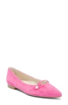 Paul Green Tahitian Pointed Toe Flat In Flamingo Suede