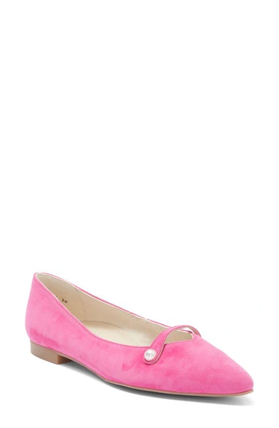 Paul Green Tahitian Pointed Toe Flat In Flamingo Suede