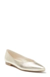 Paul Green Tia Pointed Flat In Platino Metallic Nappa