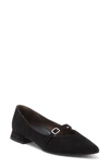 Paul Green Tootsie Pointed Toe Mary Jane Loafer In Black Suede