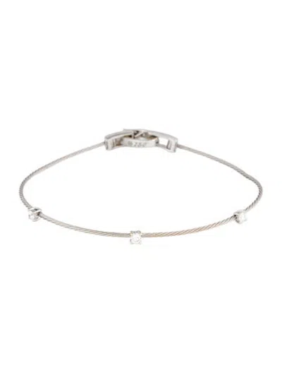 Pre-owned Paul Morelli 18k Diamond Single Unity Station Bracelet, 6.75" In Multicolor