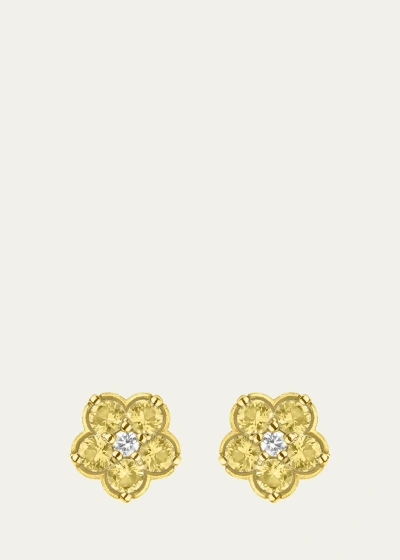 Paul Morelli 18k Gold Wild Child Yellow Sapphire Earrings, 10mm