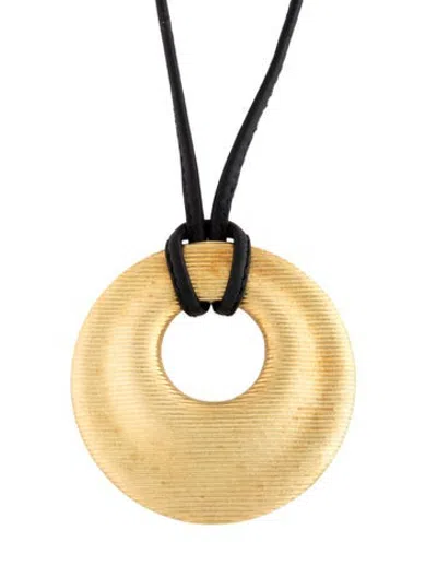 Pre-owned Paul Morelli 18k Linea Pendant Necklace, 24" In Multicolor