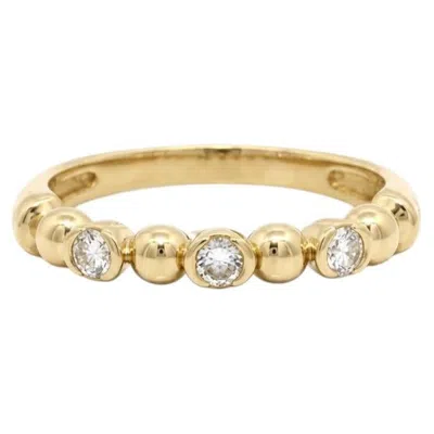 Pre-owned Paul Morelli 18k Yellow Gold Half Bezel Channel Diamond Bubble Stack Band Ring