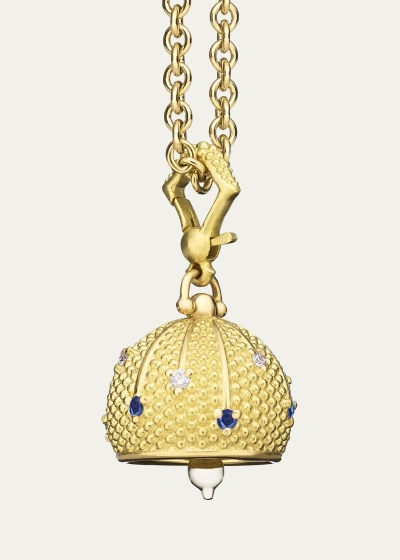 Paul Morelli 18k Yg Belle Charm With Diamonds And Sapphire In Gold