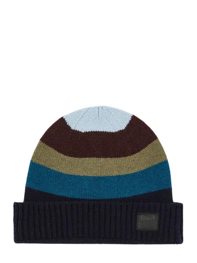 Paul Smith Lambswool Fedora Hat In Navy