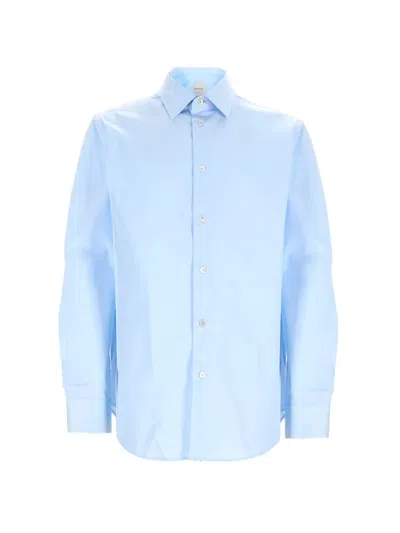 Paul Smith Long-sleeve Cotton Shirt In Blue