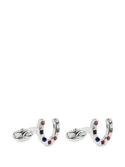 Paul Smith Lucky Horseshoe Cufflinks In White