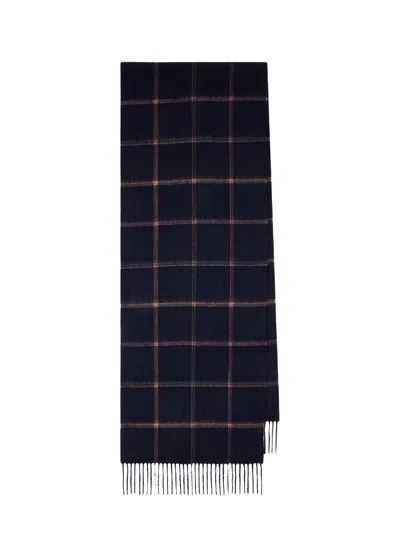 Paul Smith Signature Stripe Windowpane Check Wool-cashmere Scarf In Multi