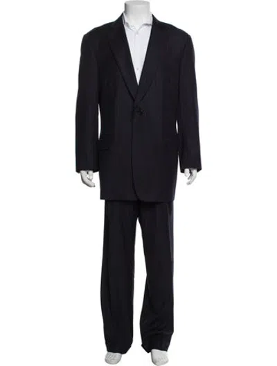 Pre-owned Paul Stuart Wool Striped Two-piece Suit In Blue