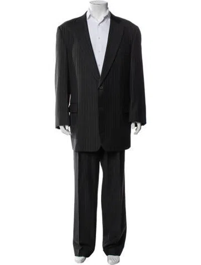 Pre-owned Paul Stuart Wool Striped Two-piece Suit In Blue