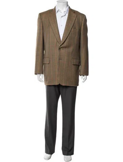 Pre-owned Paul Stuart Wool Tweed Pattern Blazer In Neutrals