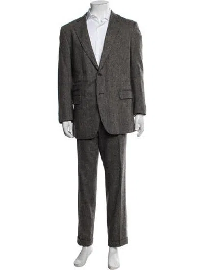 Pre-owned Paul Stuart Wool Tweed Pattern Two-piece Suit In Grey