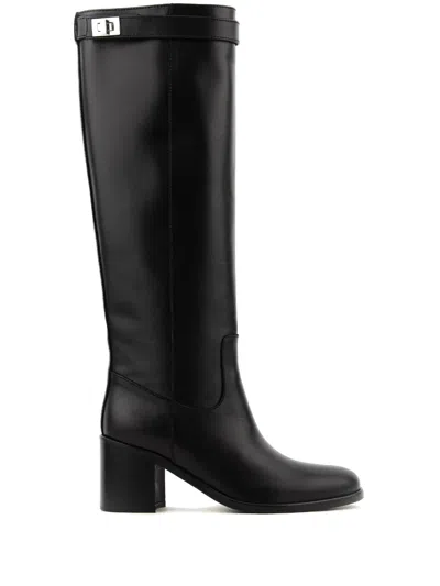 Paul Warmer 65mm Knee-high Leather Boots In Black