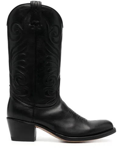 Paul Warmer Kansas De Luxe Cowboy Boots In Black