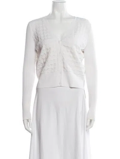 Pre-owned Paule Ka V-neck Sweater In White