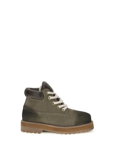 Pdf Strada Lace-up Suede Booties In Green