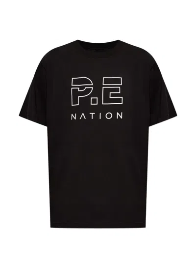 P.e Nation Heads Up Logo-print T-shirt In Black