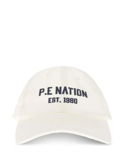 P.e Nation Logo-embroidered Baseball Cap In White